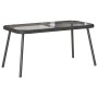 Mesa de Café Negro 90 x 45 x 43 cm Ratan de Polímero, vidrio