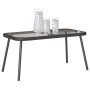 Mesa de Café Negro 90 x 45 x 43 cm Ratan de Polímero, vidrio