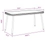 Mesa de Café Negro 90 x 45 x 43 cm Ratan de Polímero, vidrio