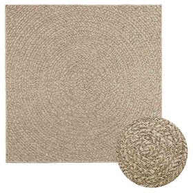 Alfombra ZIZUR aspecto yute interior/exterior beige 120x120 cm