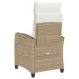 Silla de jardín reclinable con mesa auxiliar ratán beige en Sillas de jardín | Comprar online en Foro24
