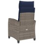 Silla de jardín reclinable con mesa auxiliar ratán gris en Sillas de jardín | Comprar online en Foro24