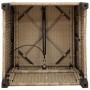 Silla de jardín reclinable con mesa auxiliar ratán beige