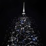 Árbol de Navidad con nieve y base de paraguas PVC negro 190 cm