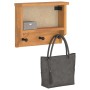 Perchero de pared SANDNES 45x12x35 cm madera maciza de pino