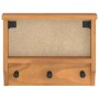 Perchero de pared SANDNES 45x12x35 cm madera maciza de pino