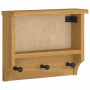 Perchero de pared SANDNES 45x12x35 cm madera maciza de pino