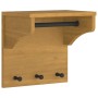 Perchero de pared SANDNES madera maciza pino 43x30x42cm