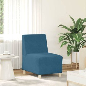 Sofá modular sin brazos azul 55 cm terciopelo