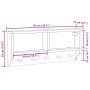 Perchero de pared SANDNES madera maciza de pino 87x12x35 cm