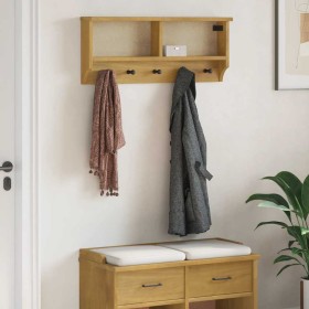 Perchero de pared SANDNES madera maciza de pino 87x12x35 cm