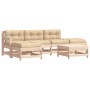6-teiliges Gartenmöbel-Set und Massivholzkissen von vidaXL, Gartensets - Ref: Foro24-3185906, Preis: 419,19 €, Rabatt: %