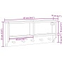 Perchero de pared SANDNES madera maciza de pino 87x12x35 cm