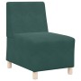 Sofá modular sin brazos de terciopelo verde oscuro de 55 cm