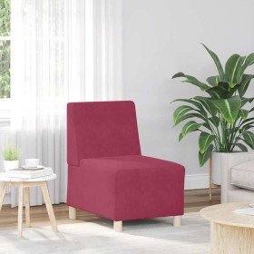 Sofá modular sin brazos  terciopelo rojo vino 55 cm Sofá modular sin brazos terciopelo rojo vino 55 cm
