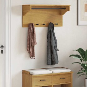 Perchero de pared SANDNES madera maciza de pino 87x30x42 cm