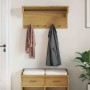 Perchero de pared SANDNES madera maciza de pino 87x30x42 cm