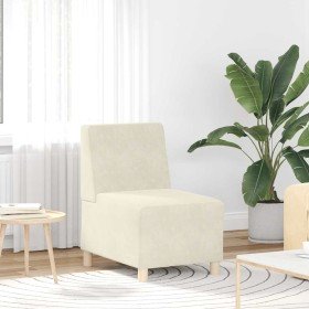 Sofá modular sin brazos color crema 55 cm terciopelo Sofá modular sin brazos color crema 55 cm terciopelo
