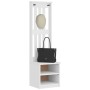 Perchero de entrada SANDNES madera pino blanco 45x40x159,5 cm