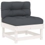 7-teiliges Gartenmöbel-Set und weiße Massivholzkissen von vidaXL, Gartensets - Ref: Foro24-3185809, Preis: 617,08 €, Rabatt: %