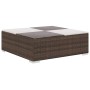 Set muebles de jardín 8 piezas y cojines ratán sintético marrón