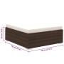 Set muebles de jardín 8 piezas y cojines ratán sintético marrón