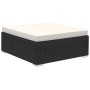 Set muebles de jardín 8 piezas y cojines ratán sintético negro