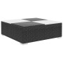 Set muebles de jardín 8 piezas y cojines ratán sintético negro