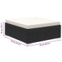 Set muebles de jardín 8 piezas y cojines ratán sintético negro