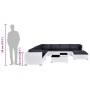 Set muebles de jardín 8 piezas y cojines ratán sintético blanco