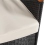 Set comedor de jardín 5 piezas y cojines ratán sintético negro