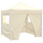 Cenador plegable con 4 paredes colore crema 3x3 m en Carpas y cenadores | Comprar online en Foro24