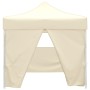 Cenador plegable con 4 paredes colore crema 3x3 m