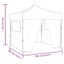 Cenador plegable con 4 paredes colore crema 3x3 m