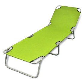 Tumbona plegable de acero con recubrimiento polvo verde manzana