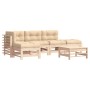 6-teiliges Gartenmöbel-Set und Massivholzkissen von vidaXL, Gartensets - Ref: Foro24-3185913, Preis: 464,79 €, Rabatt: %