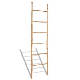 Escalera para toallas con 6 peldaños de bambú Escalera para toallas con 6 peldaños de bambú