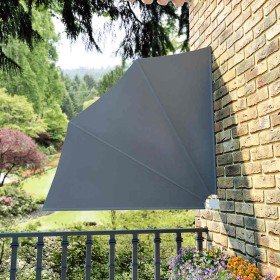 Toldo lateral plegable de balcón gris 140x140 cm