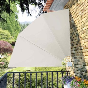 Toldo lateral plegable de balcón color crema 210x210 cm