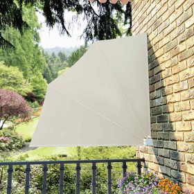 Toldo lateral plegable de balcón color crema 140x140 cm