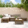 Gartenmöbel-Set 6-teilig und Kissen aus massivem Honigbraunem Holz von vidaXL, Gartensets - Ref: Foro24-3185916, Preis: 582,4...
