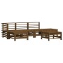 Gartenmöbel-Set 6-teilig und Kissen aus massivem Honigbraunem Holz von vidaXL, Gartensets - Ref: Foro24-3185916, Preis: 582,4...