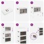 Caja de almacenaje apilable con ruedas 3 niveles 75 L