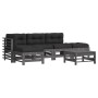 Gartenmöbel-Set 6-teilig und graue Massivholzkissen von vidaXL, Gartensets - Ref: Foro24-3185915, Preis: 574,70 €, Rabatt: %