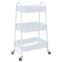 Carrito de almacenaje 3 niveles acero blanco 42x41,5x77 cm