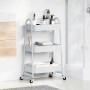 Carrito de almacenaje 3 niveles acero blanco 42x41,5x77 cm