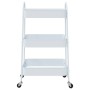 Carrito de almacenaje 3 niveles acero blanco 42x41,5x77 cm