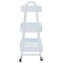 Carrito de almacenaje 3 niveles acero blanco 42x41,5x77 cm