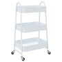Carrito de almacenaje 3 niveles acero blanco 42x41,5x77 cm