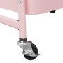 Carrito de almacenaje 3 niveles acero rosa 42x41,5x77 cm